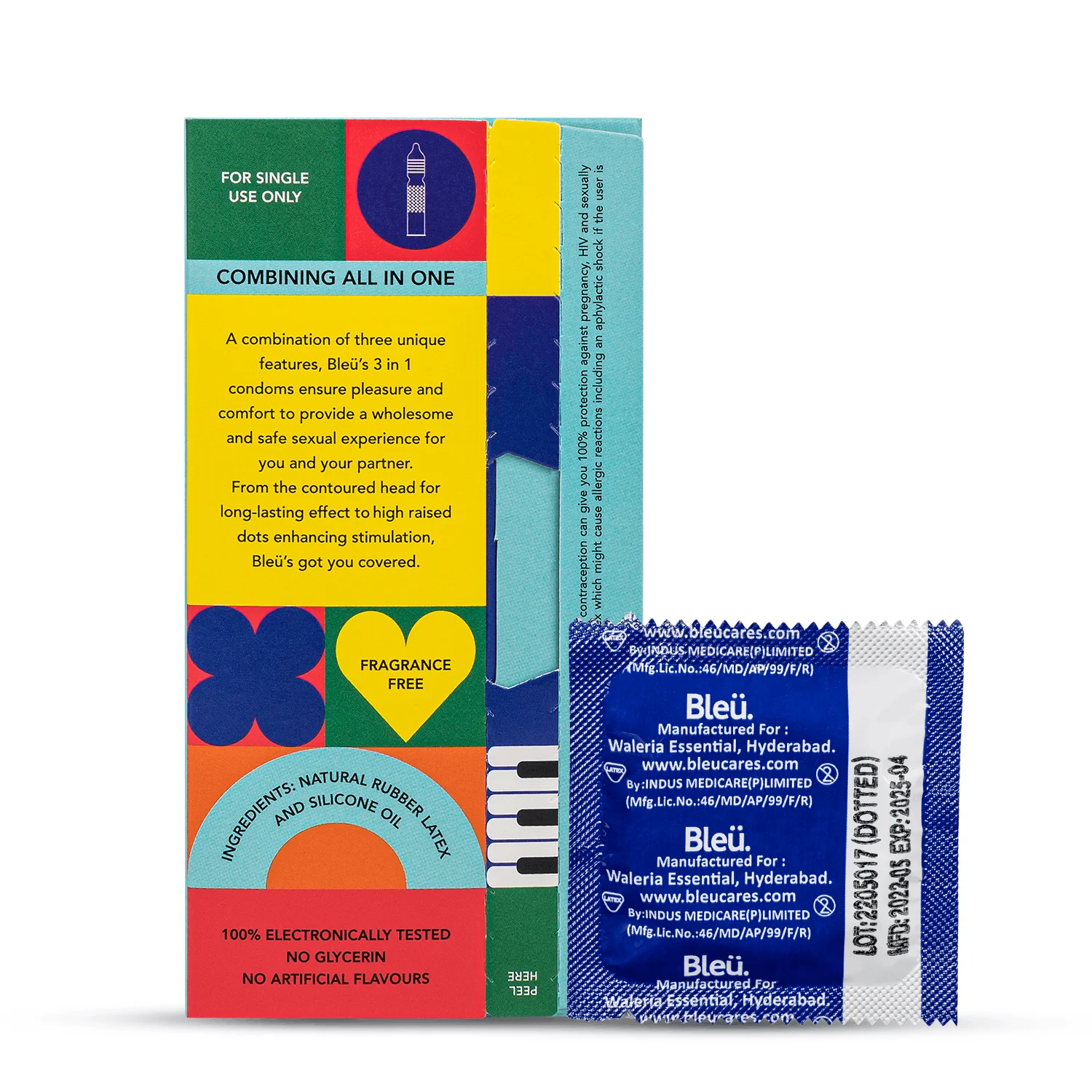 Bleu 3 in 1 Vegan Condoms (1 Pack of 8) - Image 7