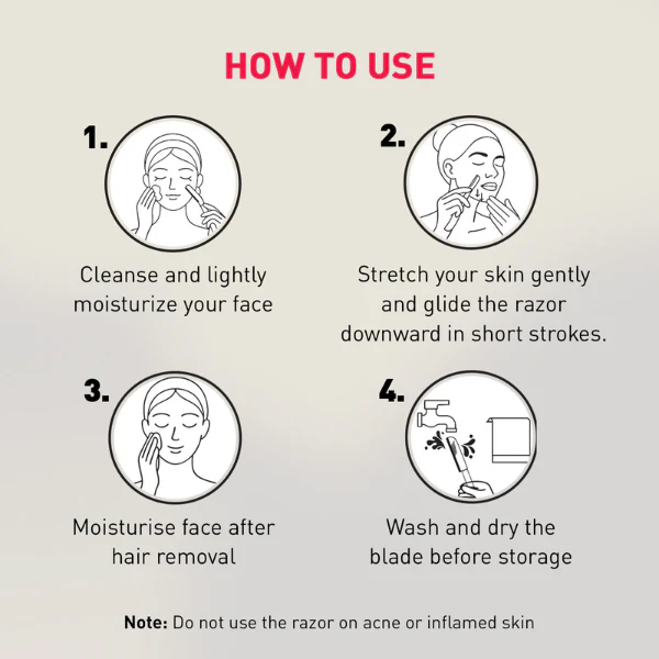 Reusable Face Razors for Women for Facial Hair - Pack of 3 - Image 7