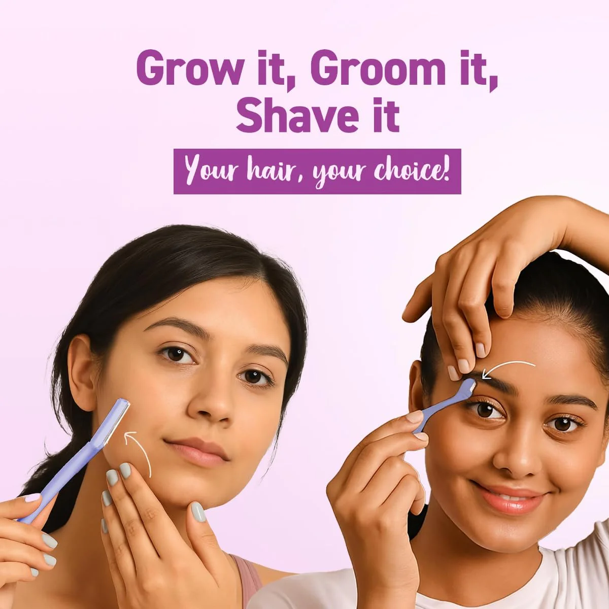Reusable Eyebrow & Face Razor for Women - 2 Razors - Image 4